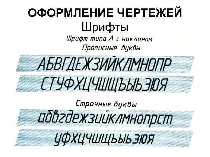 ОФОРМЛЕНИЕ ЧЕРТЕЖЕЙ Шрифты 
