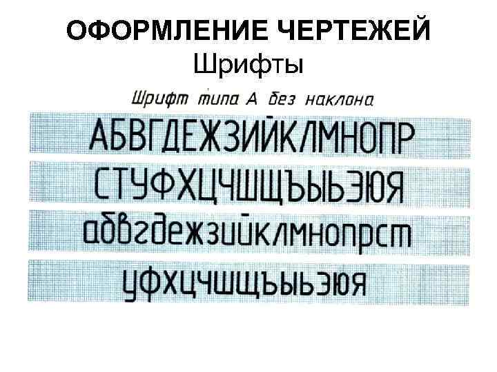 ОФОРМЛЕНИЕ ЧЕРТЕЖЕЙ Шрифты 