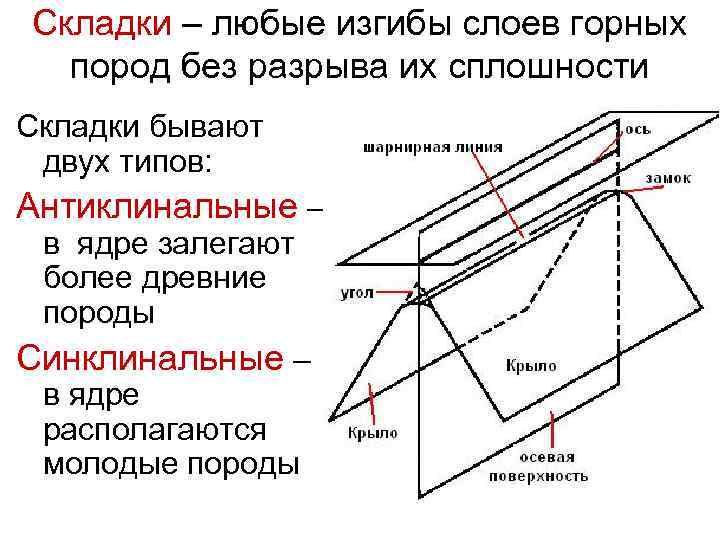 Морфологическая классификация складок по форме в плане ширина и длина складок