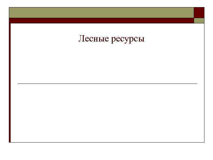 Лесные ресурсы 