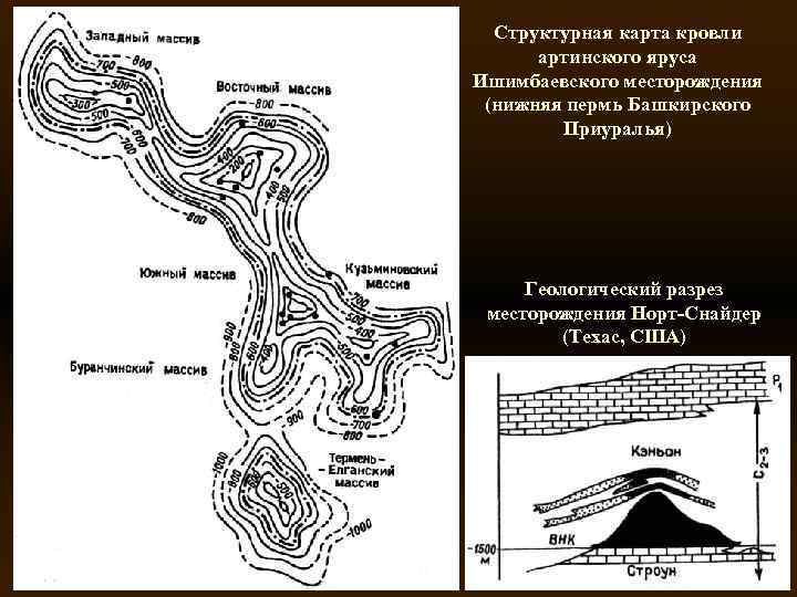 Тектоническая карта туймазинского месторождения