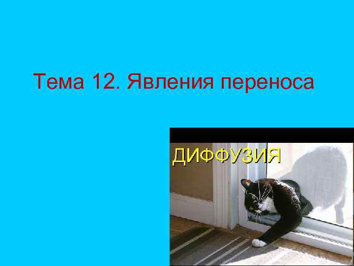 Тема 12. Явления переноса 