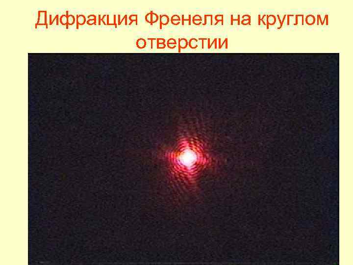 Дифракция Френеля на круглом отверстии Экран с отверстием S Экран 7 