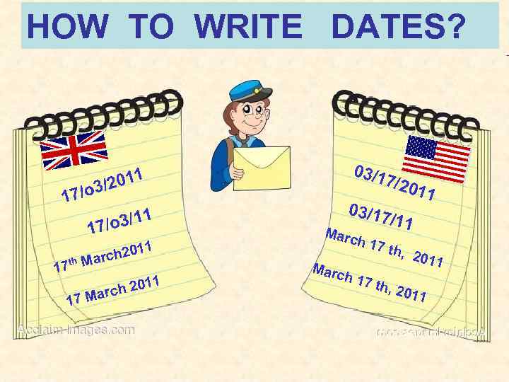 HOW TO WRITE DATES? 03/1 2011 3/ 17/o 1 /o 3/1 17 th 17