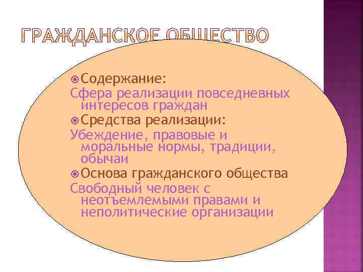  Содержание: Сфера реализации повседневных интересов граждан Средства реализации: Убеждение, правовые и моральные нормы,