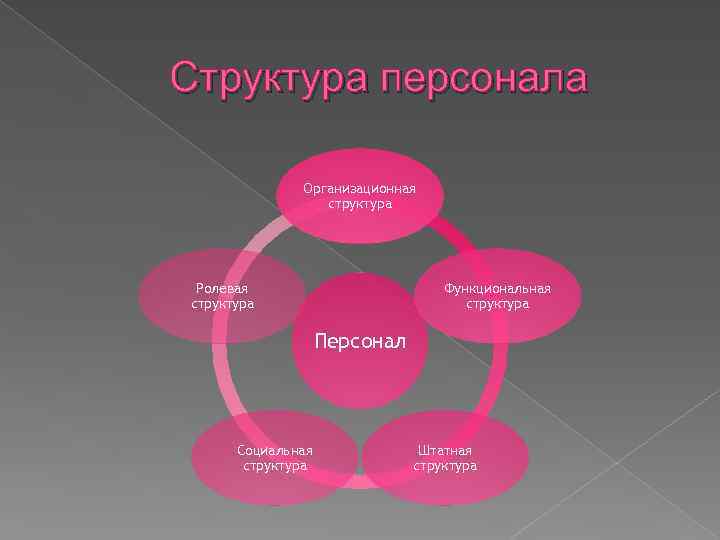 Структура персонала Организационная структура Ролевая структура Функциональная структура Персонал Социальная структура Штатная структура 