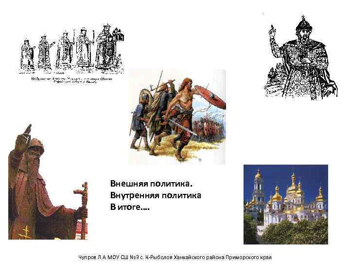 Внешняя политика. Внутренняя политика В итоге…. Чупров Л. А МОУ СШ № 3 с.