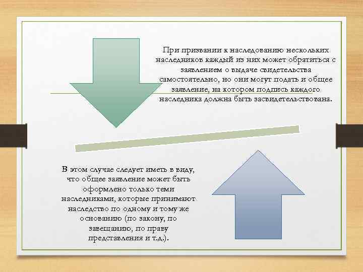 При призвании к наследованию нескольких наследников каждый из них может обратиться с заявлением о