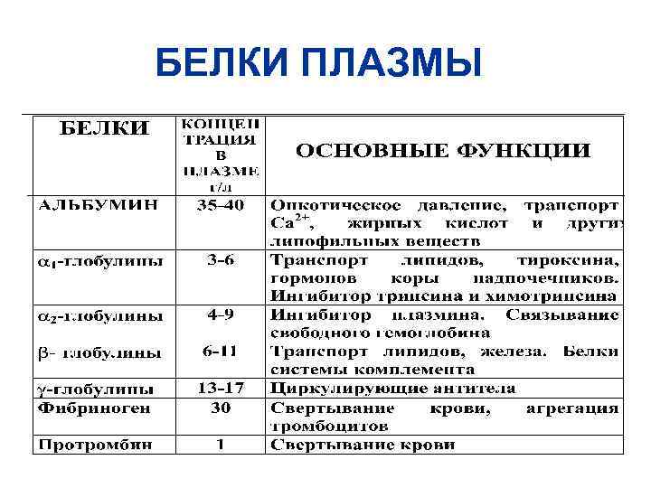 БЕЛКИ ПЛАЗМЫ 