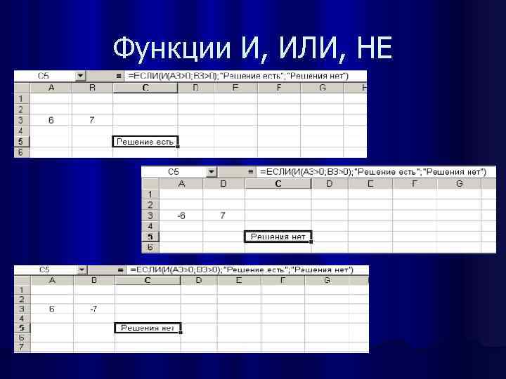 Функции И, ИЛИ, НЕ 