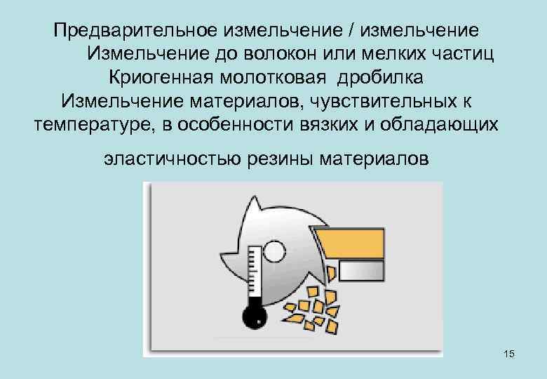 Предварительное измельчение / измельчение Измельчение до волокон или мелких частиц Криогенная молотковая дробилка Измельчение