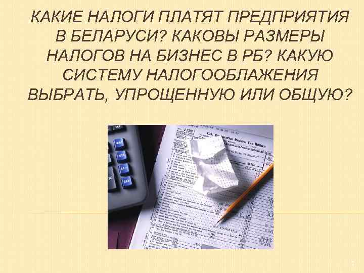 Единый налог в беларуси