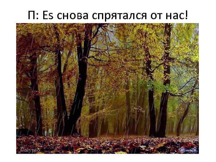 П: Es снова спрятался от нас! 