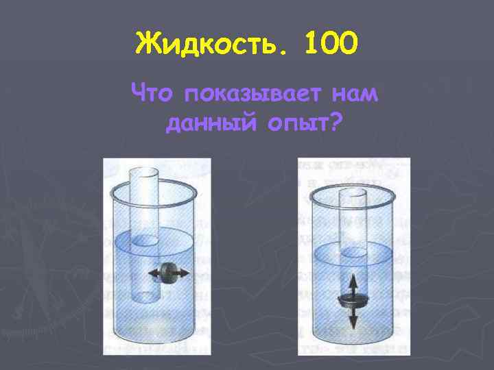 Жидкость. 100 Что показывает нам данный опыт? 