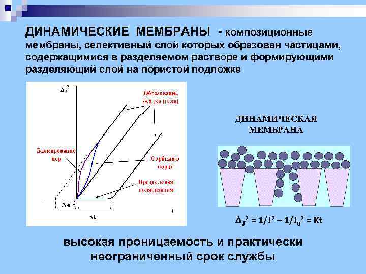 ДИНАМИЧЕСКИЕ МЕМБРАНЫ - композиционные мембраны, селективный слой которых образован частицами, содержащимися в разделяемом растворе