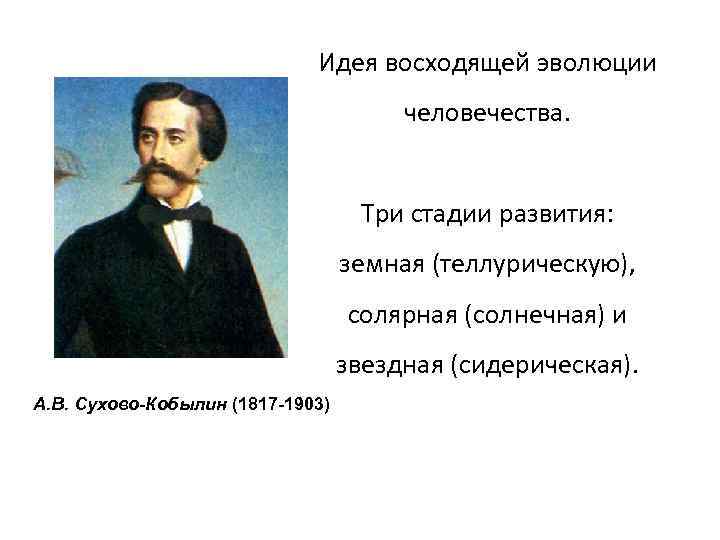 Идея восходящей эволюции человечества. Три стадии развития: земная (теллурическую), солярная (солнечная) и звездная (сидерическая).