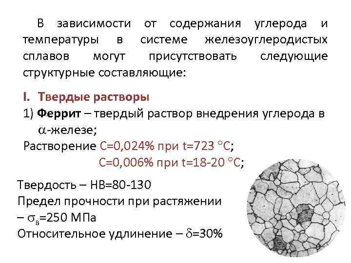 Плотность углерода. Структура технического железа с содержанием углерода 0.0067. Твердые растворы внедрения феррит. Сплав с содержанием углерода 2.3. Структура стали в зависимости от содержания углерода.