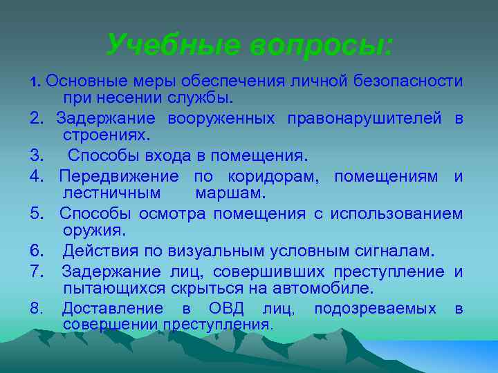 Какой меры обеспечения безопасности. Меры безопасности при несении службы. Меры безопасности принисении службы. Меры личной безопасности сотрудника. Меры по обеспечению личной безопасности при несении службы.