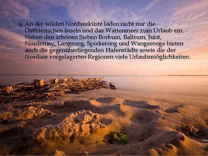  An der wilden Nordseeküste laden nicht nur die Ostfriesischen Inseln und das Wattenmeer