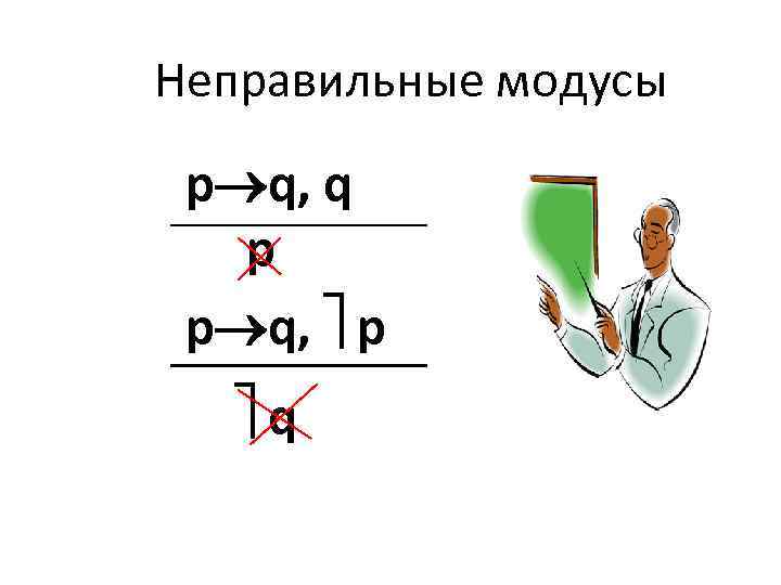 Неправильные модусы p q, q p p q, p q 