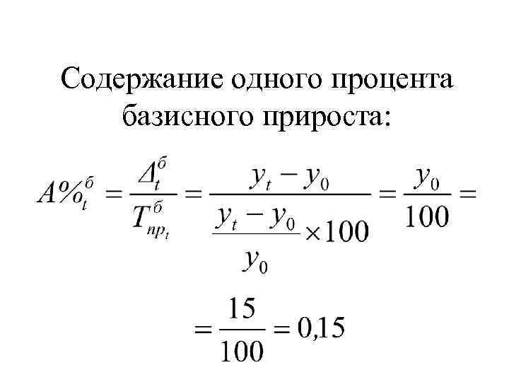 Содержание одного процента базисного прироста: 