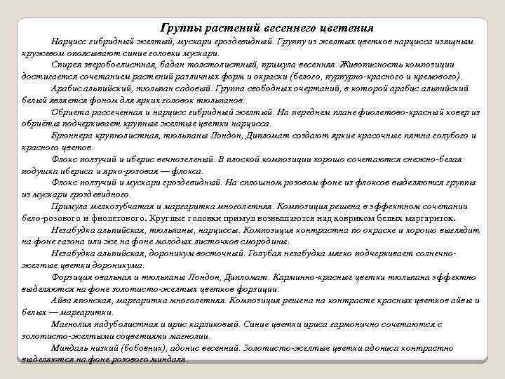 Группы растений весеннего цветения Нарцисс гибридный желтый, мускари гроздевидный. Группу из желтых цветков нарцисса