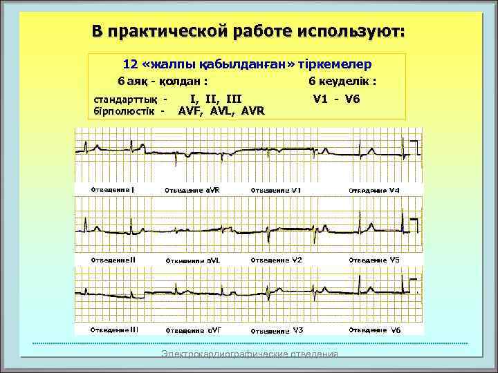 В практической работе используют: 12 «жалпы қабылданған» тіркемелер 6 аяқ - қолдан : стандарттық