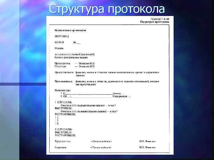 Структура протокола 