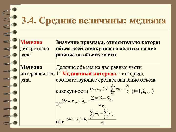 3. 4. Средние величины: медиана 