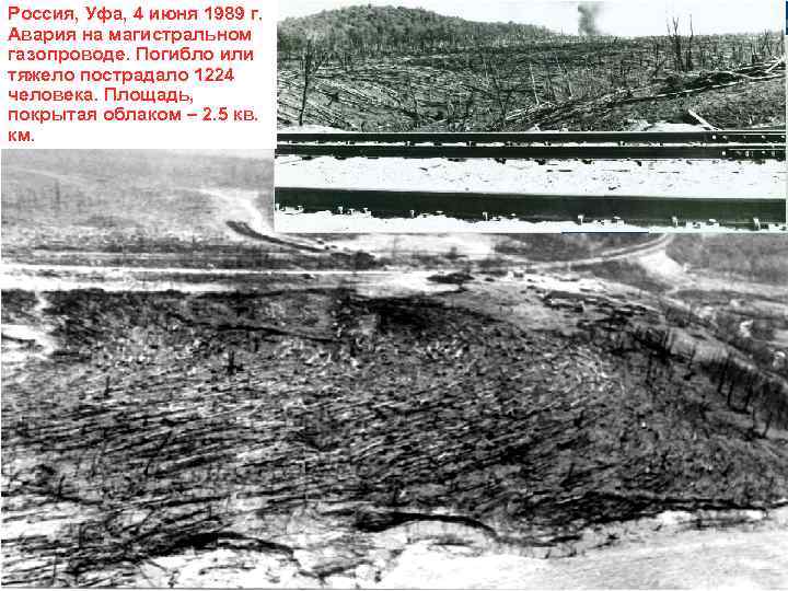 Россия, Уфа, 4 июня 1989 г. Авария на магистральном газопроводе. Погибло или тяжело пострадало