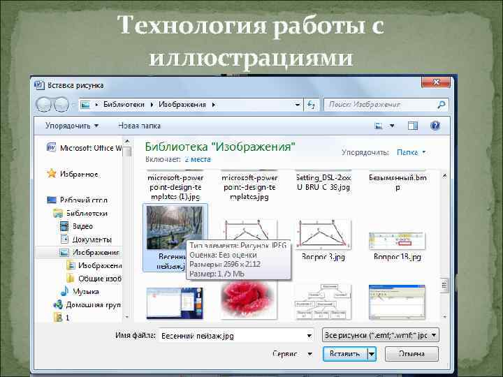 Технология работы с иллюстрациями 