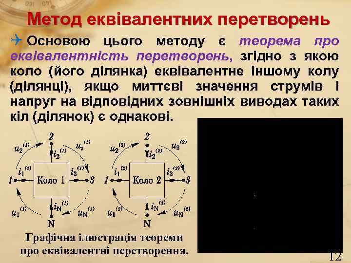 Метод еквівалентних перетворень Q Основою цього методу є теорема про еквівалентність перетворень, згідно з