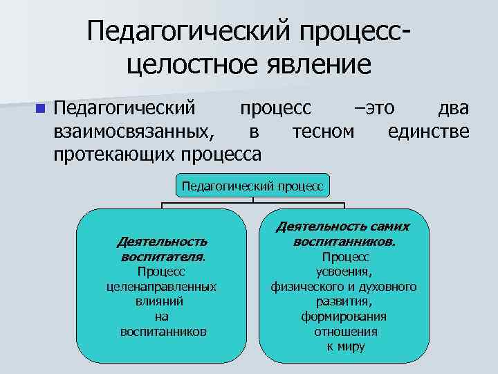 Целостный педагогический процесс это