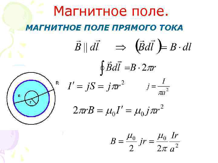 Магнитное поле. МАГНИТНОЕ ПОЛЕ ПРЯМОГО ТОКА 