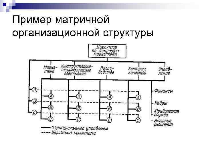 Пример матричной организационной структуры 