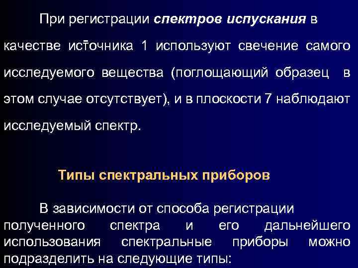 При регистрации спектров испускания в качестве источника 1 используют свечение самого исследуемого вещества (поглощающий