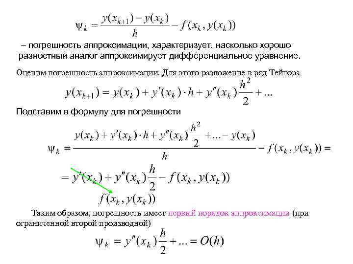 Аппроксимация разностной схемы