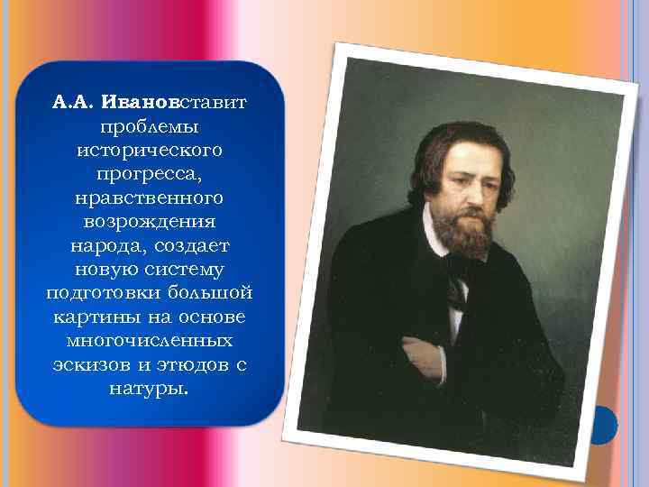 А. А. Ивановставит проблемы исторического прогресса, нравственного возрождения народа, создает новую систему подготовки большой