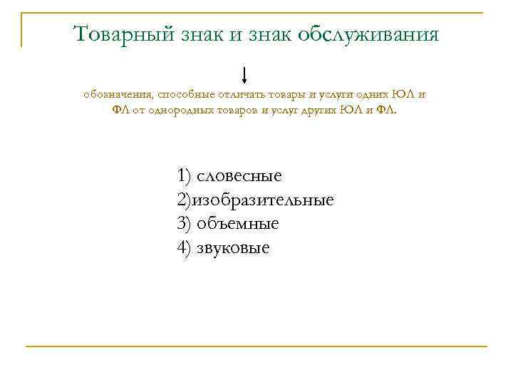 Товарный знак и знак обслуживания обозначения, способные отличать товары и услуги одних ЮЛ и