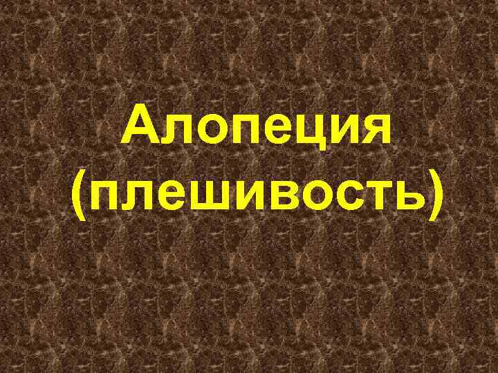 Алопеция (плешивость) 