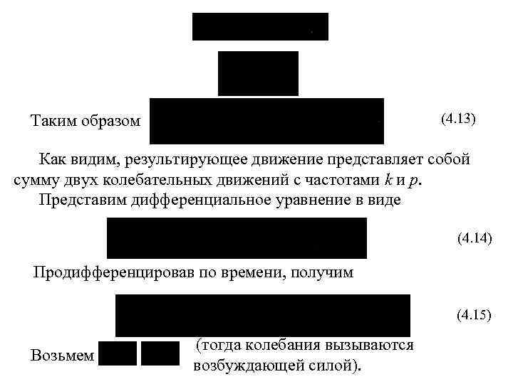  (4. 13) Таким образом Как видим, результирующее движение представляет собой сумму двух колебательных