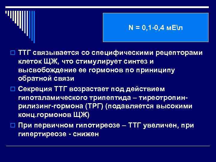 N = 0, 1 -0, 4 м. Ел ТТГ o ТТГ связывается со специфическими