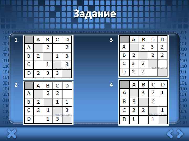 Задание 101101101111001101011001110101000111011011101101111001101011001110101000111011011101101111 1 3 00110101100111010100011101101110110111100110101100111010100011101101101111001101011001110101000111011011101101111001101011001110101000111011011101101111001101 0110011101010001110110111011011110011010110011101010001110110111011011110011010110011101010001110 101101101111001101011001110101000111011011101101111001101011001110101000111011011101101111 00110101100111010100011101101110110111100110101100111010100011101101101 2 4 101101111001101011001110101000111011011101101111001101011001110101000111011011101101111001101 0110011101010001110110111011011110011010110011101010001110110111011011110011010110011101010001110 110110110111100110101100111010100011101101110110111100110101100111010100011101101110110111 10011010110011101010001110110111011011110011010110011101010001110110110