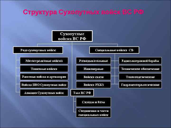 Состав сухопутных войск в виде схемы