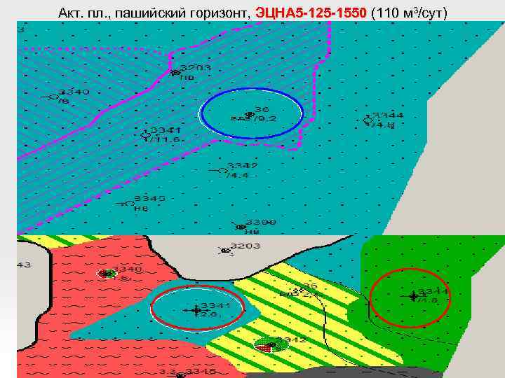 Акт. пл. , пашийский горизонт, ЭЦНА 5 -125 -1550 (110 м 3/сут) 