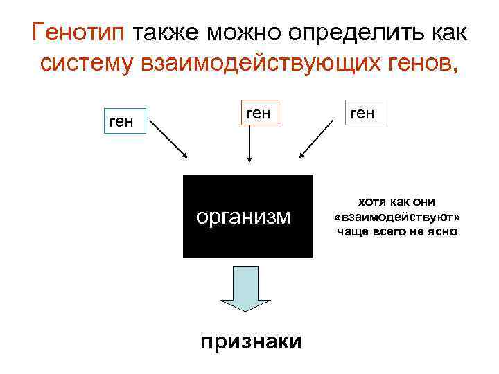 Взаимодействие генотипа и среды при формировании признака презентация