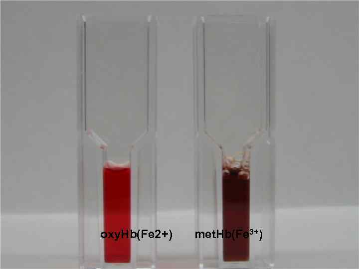  oxy. Hb(Fe 2+) met. Hb(Fe 3+) 