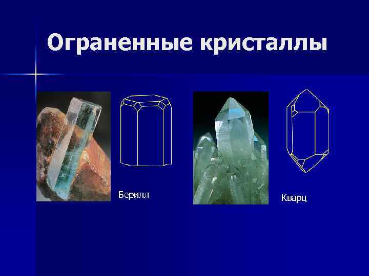 Ограненные кристаллы Берилл Кварц 