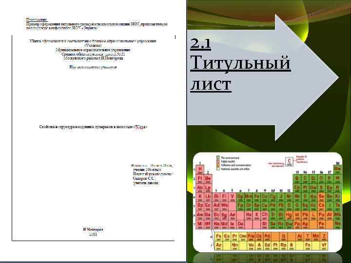  • 2. 1 Титульный лист 
