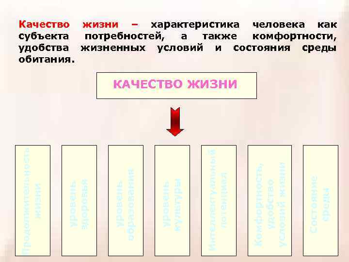 Качество жизни – характеристика человека как субъекта потребностей, а также комфортности, удобства жизненных условий